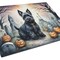 Edge Collections - 15" x 12" - Multicolor - Glass Cutting Board Scottish Terrier Halloween Design - 1 Piece
